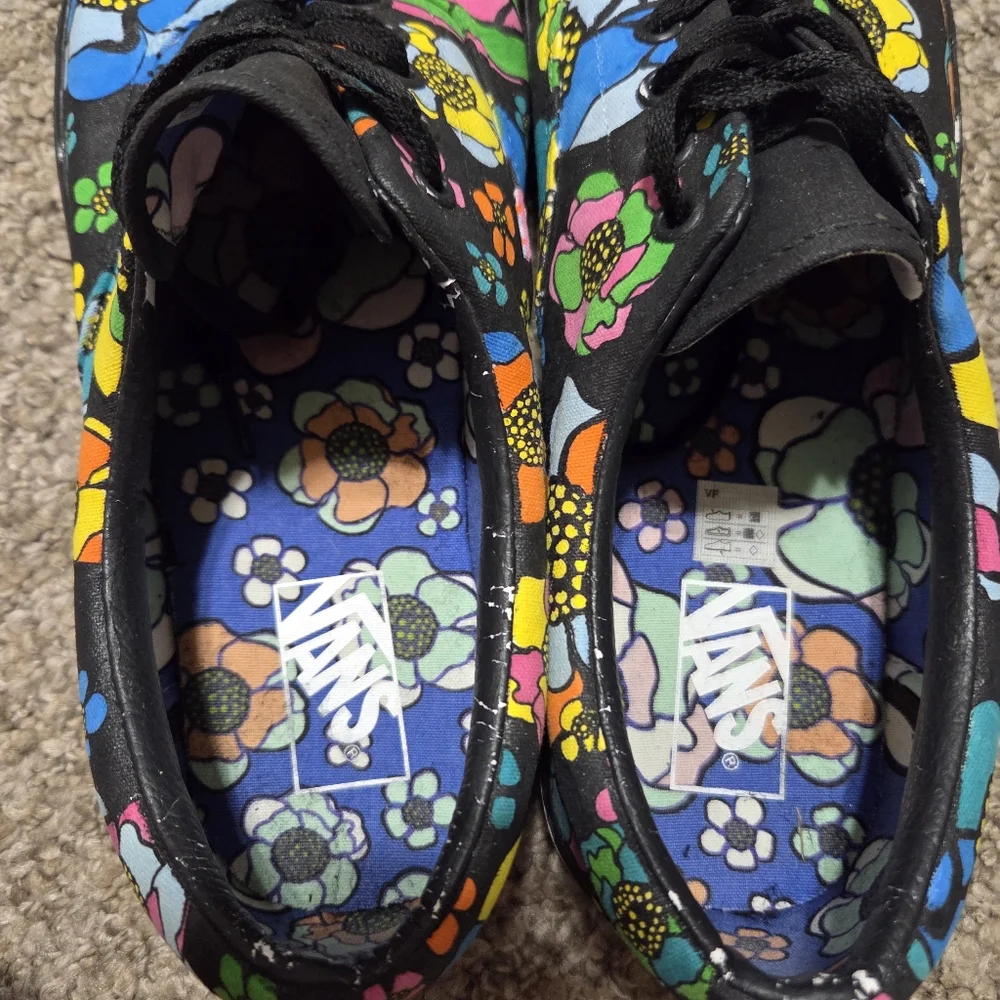 Vans Era U-Color Black‎ Floral MENS Size 12 Skate Shoes - Picture 12 of 14